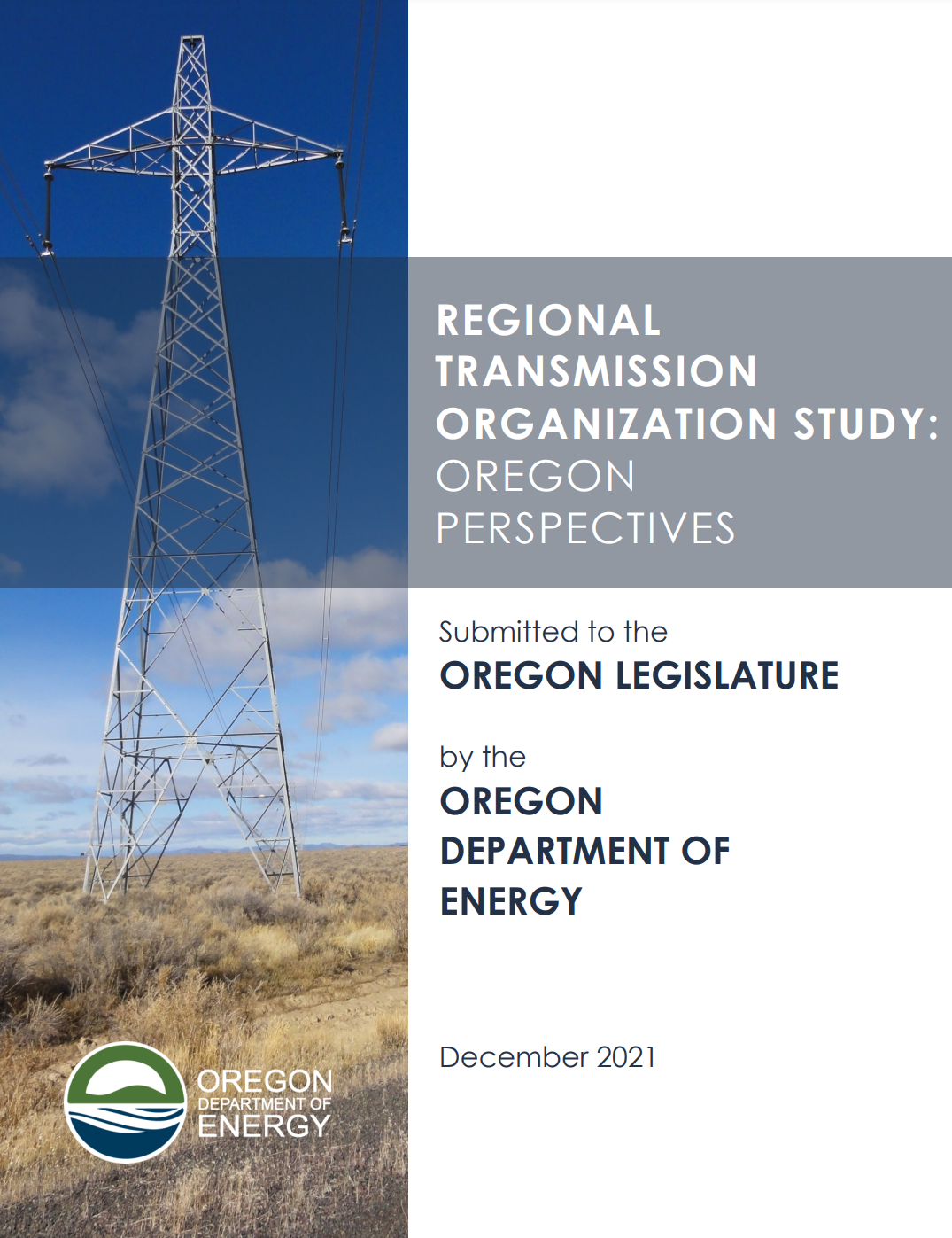 State of Oregon Energy in Oregon Regional Transmission Organization